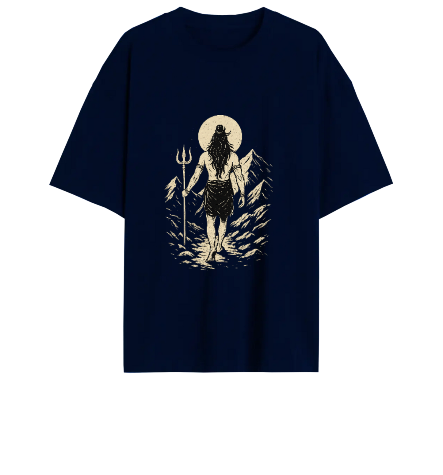 Navy Blue OSM - Shivam Cosmic Vibes - Front & Back DTF Print