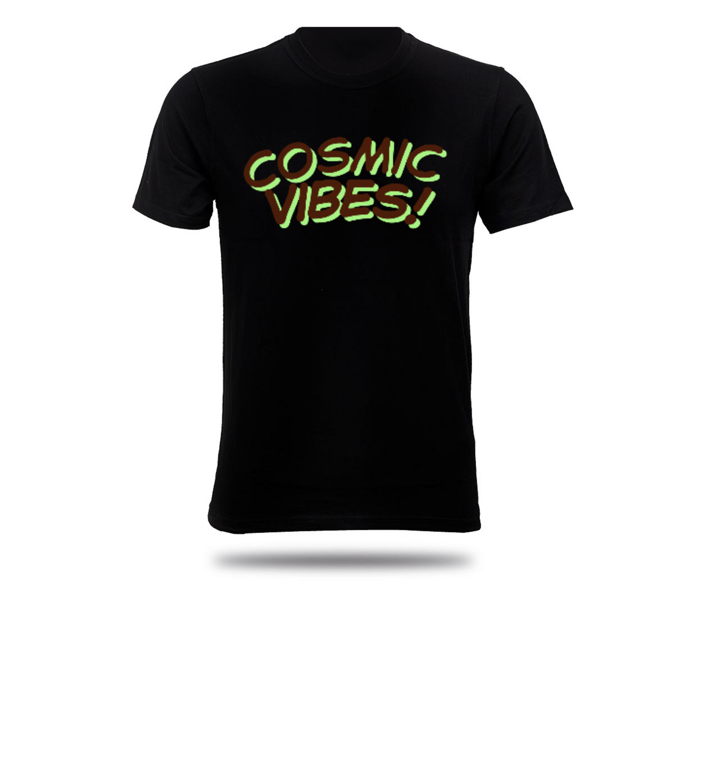Black Round Neck Tee Cosmic Vibes RFXS Front Only