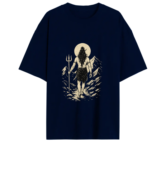 Navy Blue OSM - Shivam Cosmic Vibes - Front & Back DTF Print